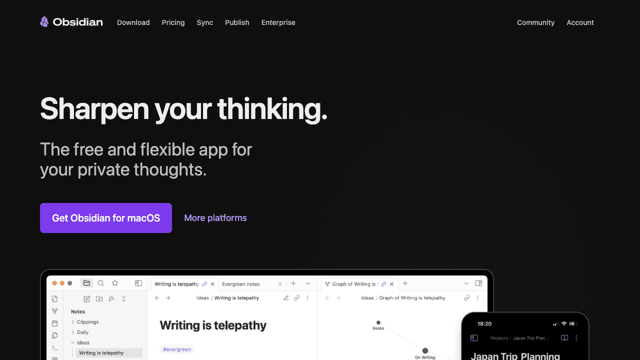 Obsidian - Sharpen your thinking