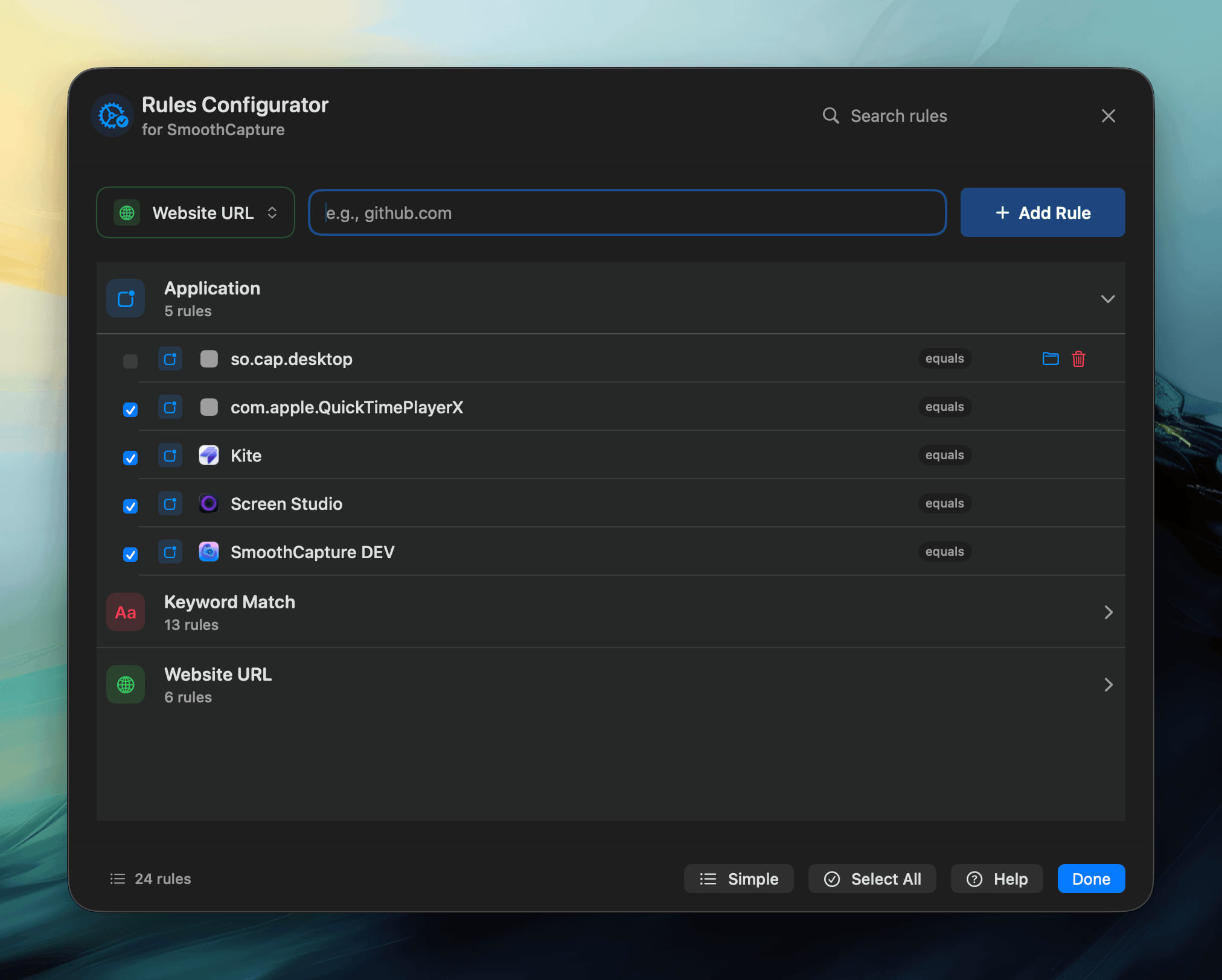 Rules Configurator