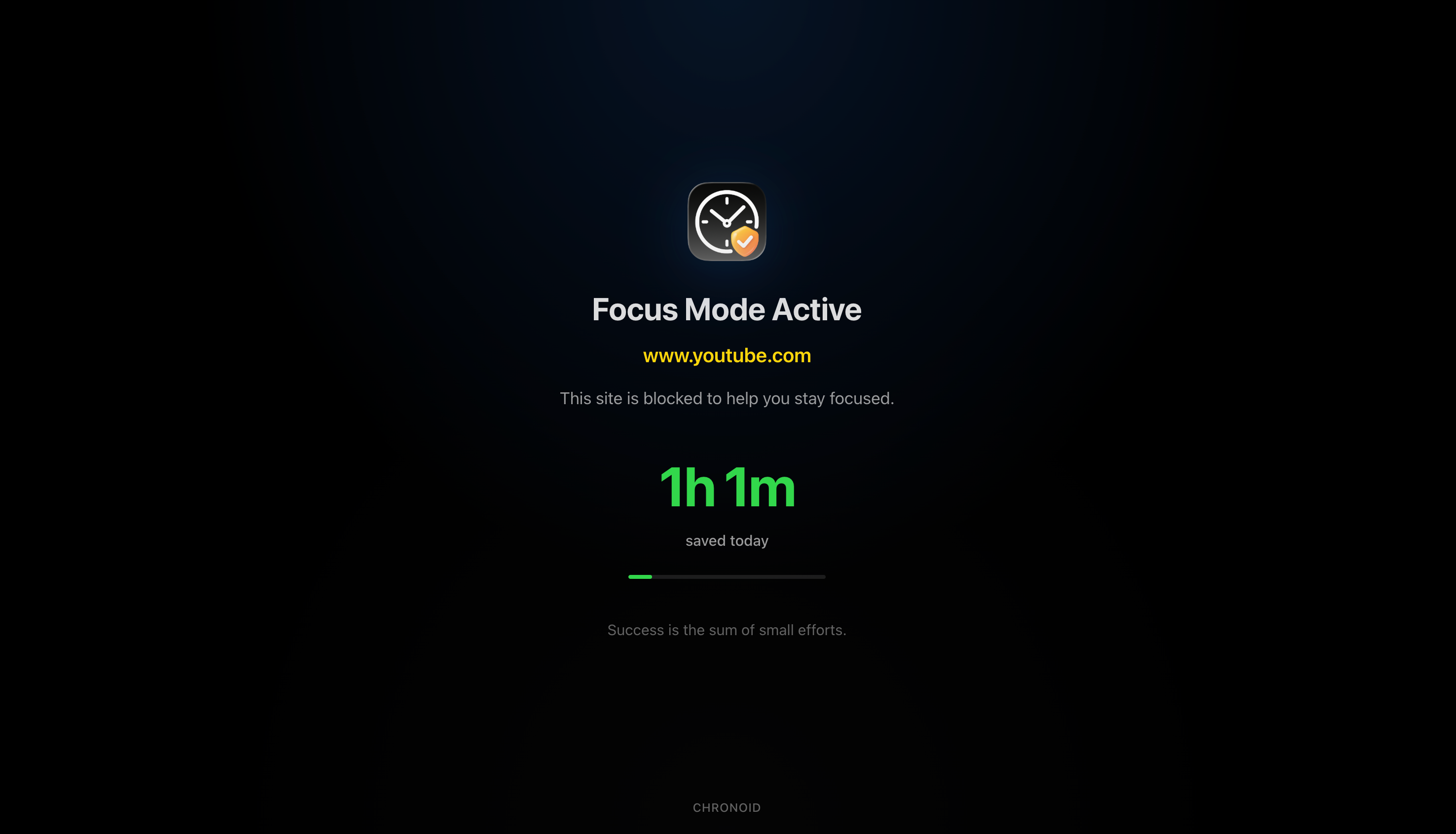 Blocked Site Example - Shows what happens when you try to visit a blocked website
