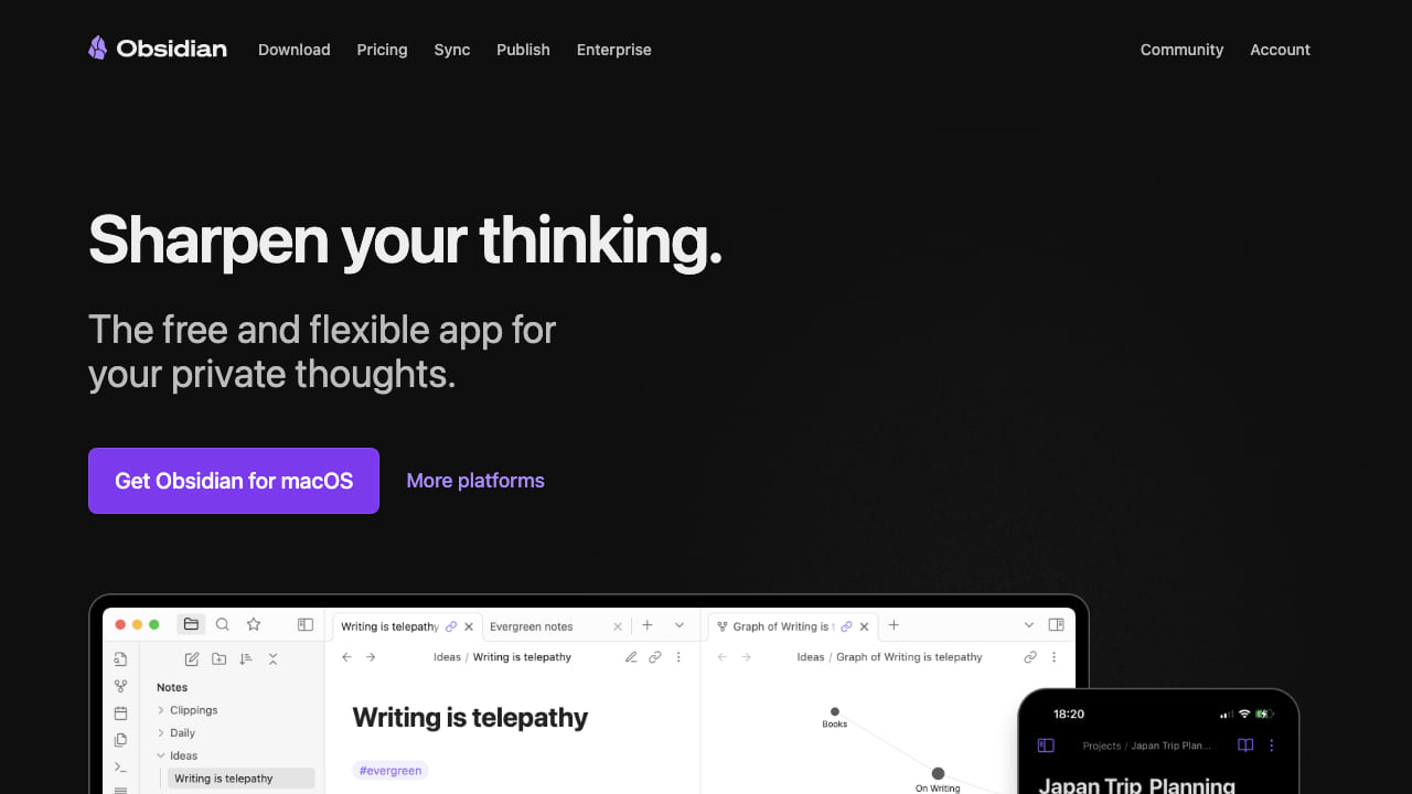 Obsidian - Sharpen your thinking